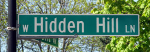 Hidden Hill street sign...