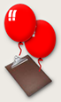 Red balloons - symbol of the petition drive...